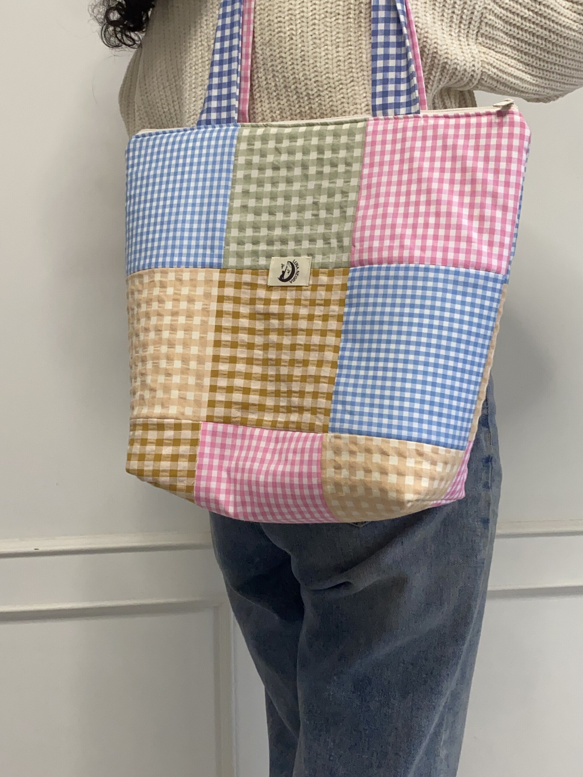 Tote bag Vichy florecer - 3